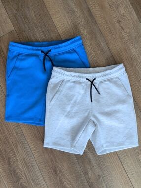 Boys's Casual Drawstring Shorts in Blue and Light Gray